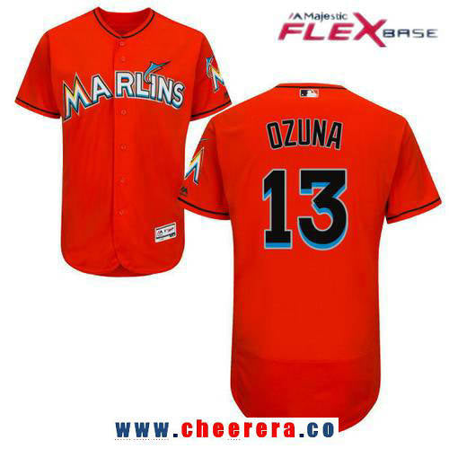 Marcell Ozuna Miami Marlins orange Alternate jersey