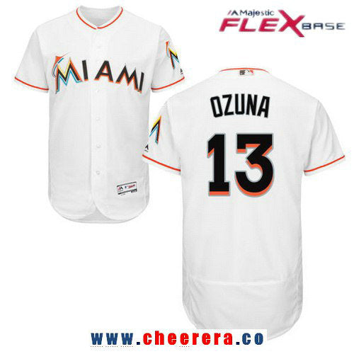 Marcell Ozuna Miami Marlins white Home jersey