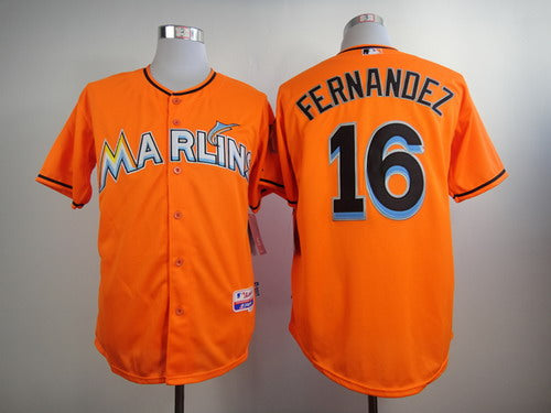 MLB Jose Fernandez Miami Marlins orange jersey