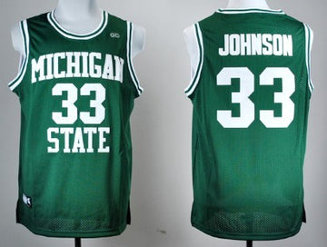 Magic Johnson Michigan State Spartans green jersey
