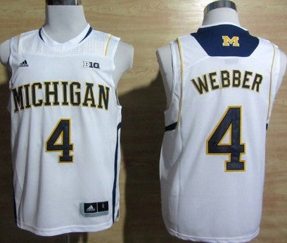 Chirs Webber Michigan Wolverines white jersey