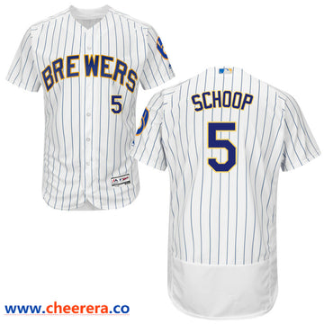 Jonathan Schoop Majestic Milwaukee Brewers white jersey