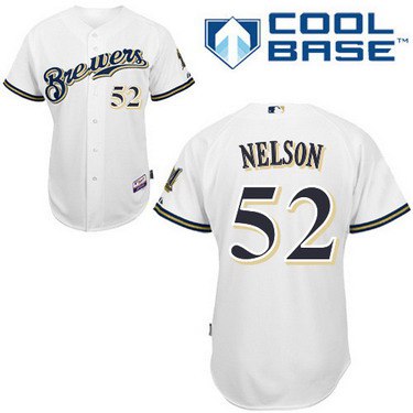 Jimmy Nelson Milwaukee Brewers white jersey