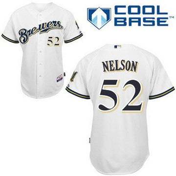 Jimmy Nelson Milwaukee Brewers white jersey