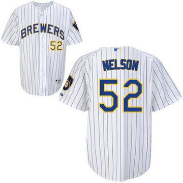 Jimmy Nelson Milwaukee Brewers white jersey