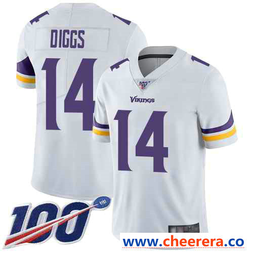 Stefon Diggs Minnesota Vikings white Vapor jersey