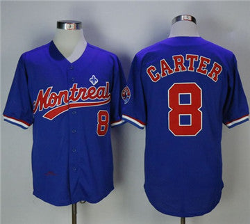 BP Gary Carter Washington Nationals blue Throwback jersey