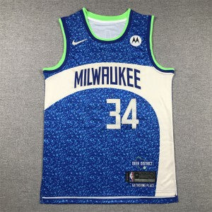 NBA Milwaukee Bucks blue jersey