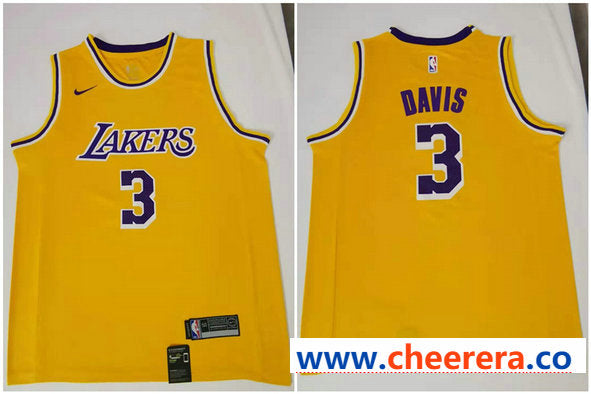 NBA Anthony Davis Los Angeles Lakers yellow jersey