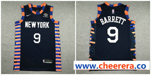 NBA R.J. Barrett New York Knicks navy Authentic jersey