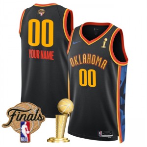 Custom Oklahoma City Thunder black jersey