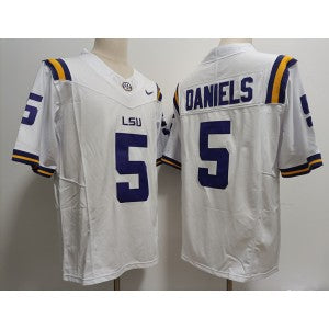 NCAA LSU NCAA LSU 5 Jayden Daniels white Vapor jersey
