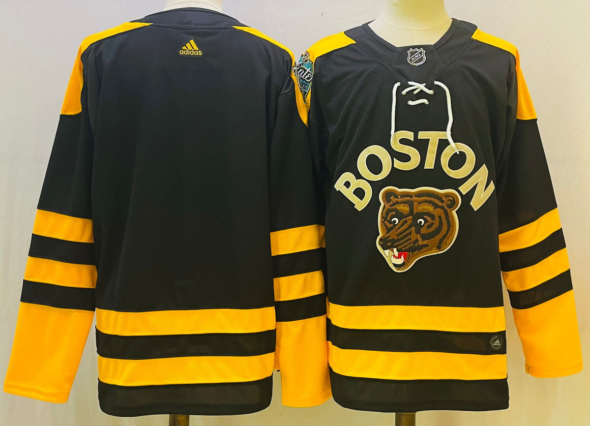 NHL Blank Boston Bruins black Retro jersey