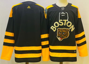 NHL Blank Boston Bruins black Retro jersey