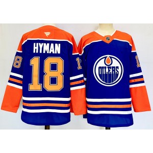 NHL Oiler NHL Oiler 18 Zach Hyman blue jersey