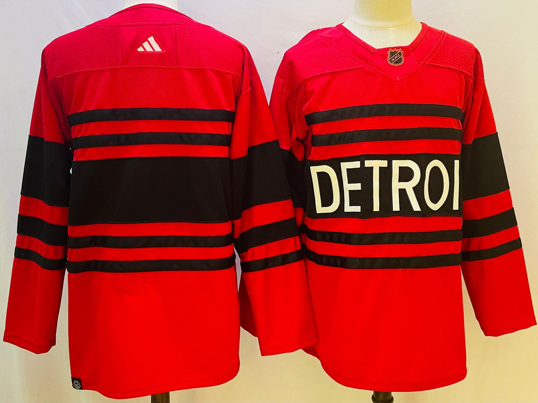 NHL Blank Detroit Red Wings red Retro jersey