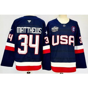 NHL USA NHL USA 34 Auston Matthews navy jersey