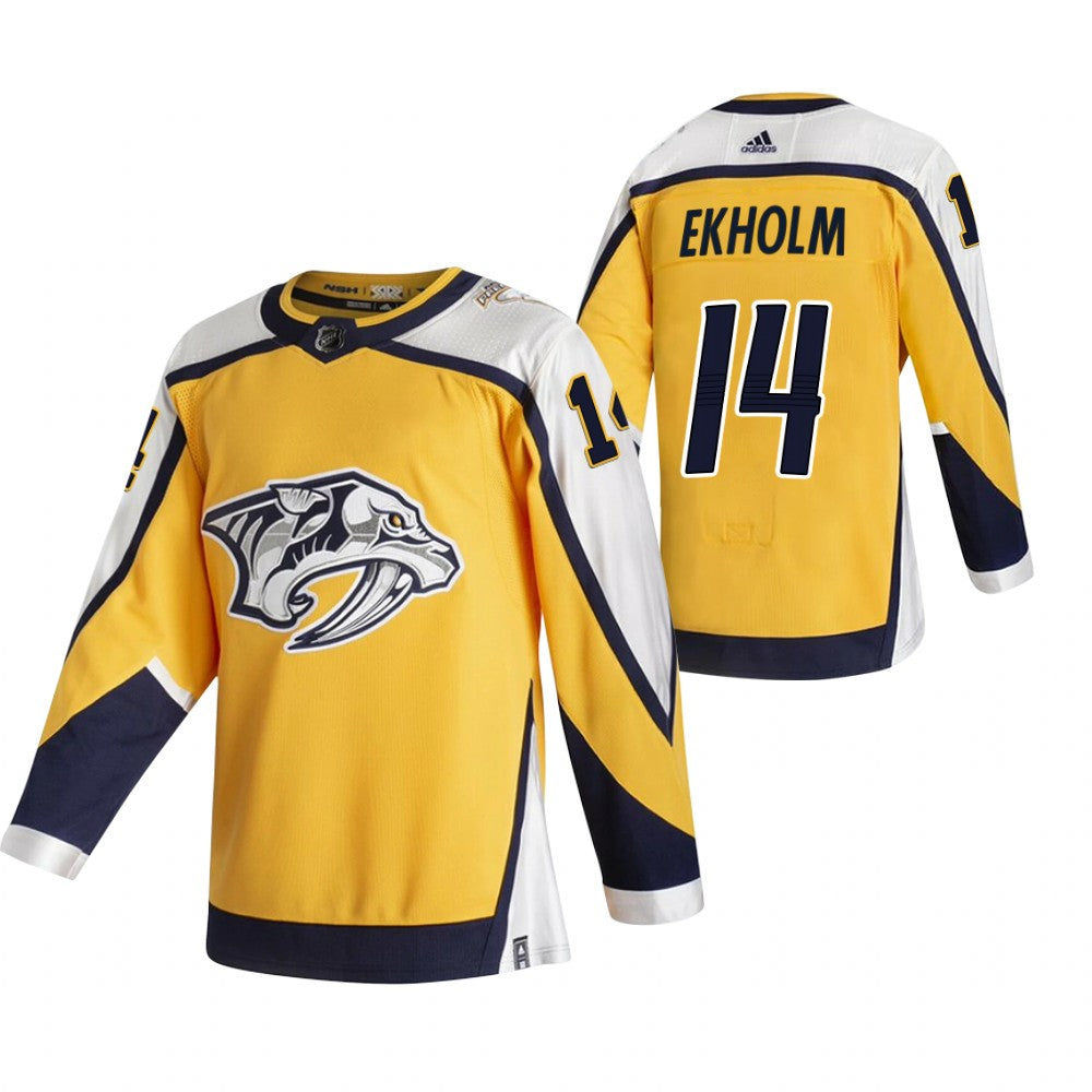 Mattias Ekholm Nashville Predators yellow Reverse Retro jersey
