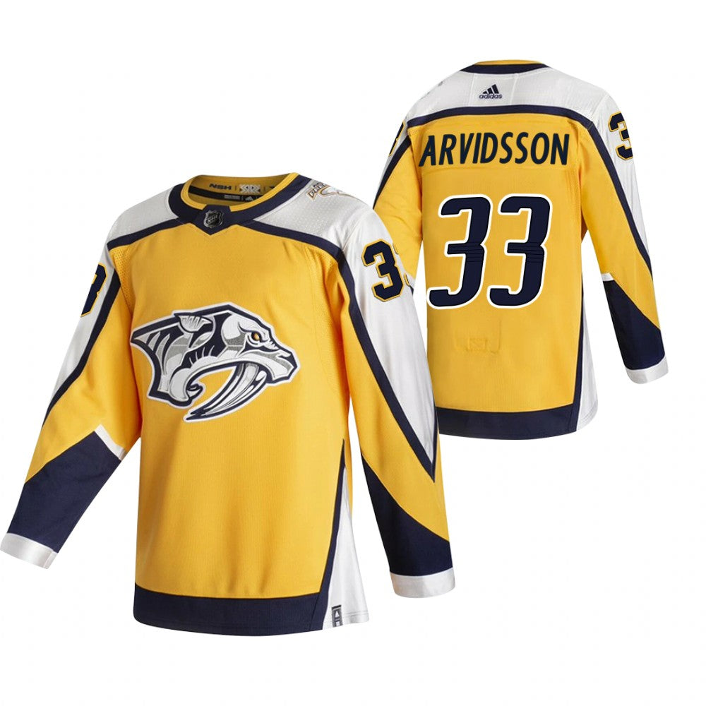 Viktor Arvidsson Nashville Predators yellow Reverse Retro jersey
