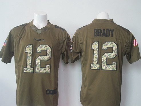Tom Brady New England Patriots green Salute To Service jersey