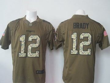 Tom Brady New England Patriots green Salute To Service jersey