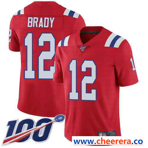 Tom Brady New England Patriots red Vapor jersey