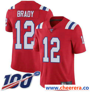 Tom Brady New England Patriots red Vapor jersey