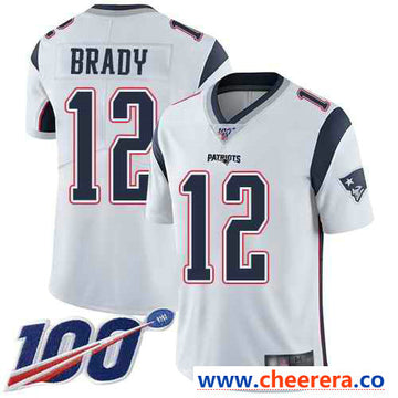 Tom Brady New England Patriots white Vapor jersey