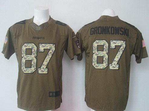 Rob Gronkowski New England Patriots green Salute To Service jersey