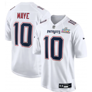 Maye New England Patriots white Vapor jersey