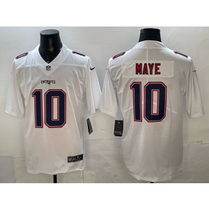 Maye New England Patriots white Vapor jersey