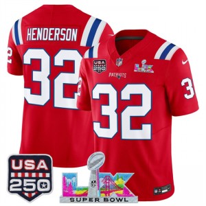 TreVeyon Henderson New England Patriots red Vapor jersey