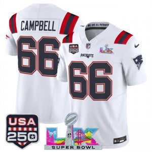 Will Campbell New England Patriots white Vapor jersey