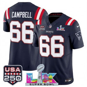 Will Campbell New England Patriots navy Vapor jersey