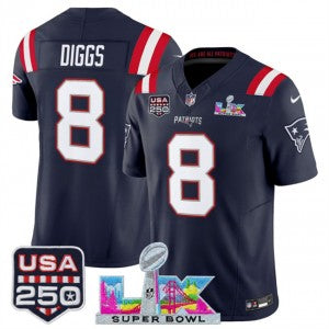 Stefon Diggs New England Patriots navy Vapor jersey