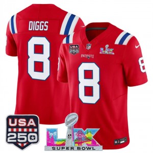 Stefon Diggs New England Patriots red Vapor jersey