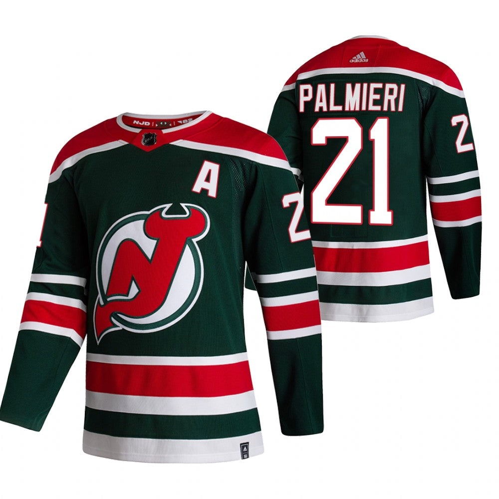 New Kyle Palmieri New Jersey Devils green Reverse Retro jersey