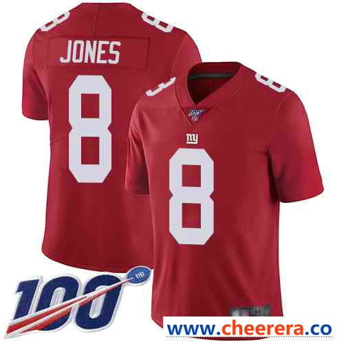 Daniel Jones New York Giants red Vapor jersey