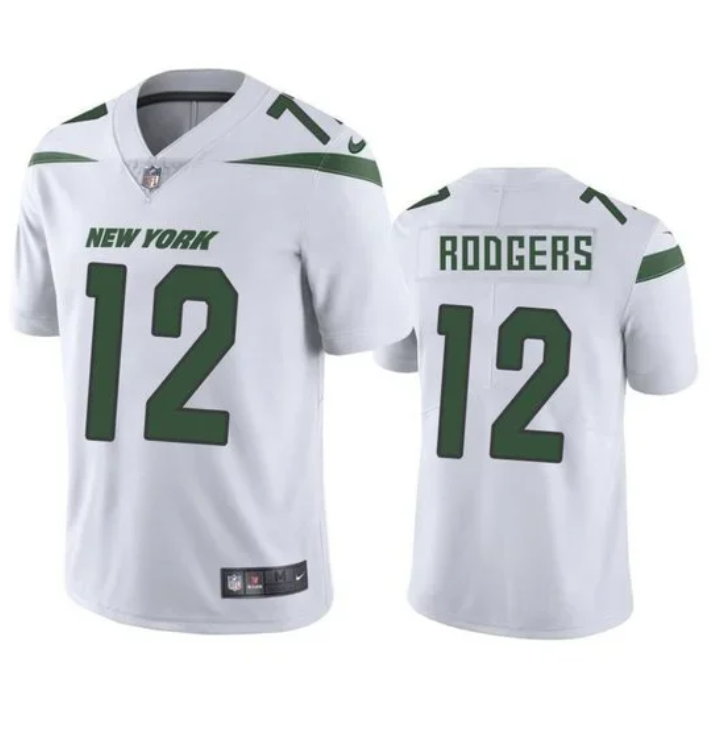 Aaron Rodgers New York Jets white jersey