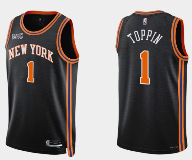 Obi Toppin New York Knicks black jersey