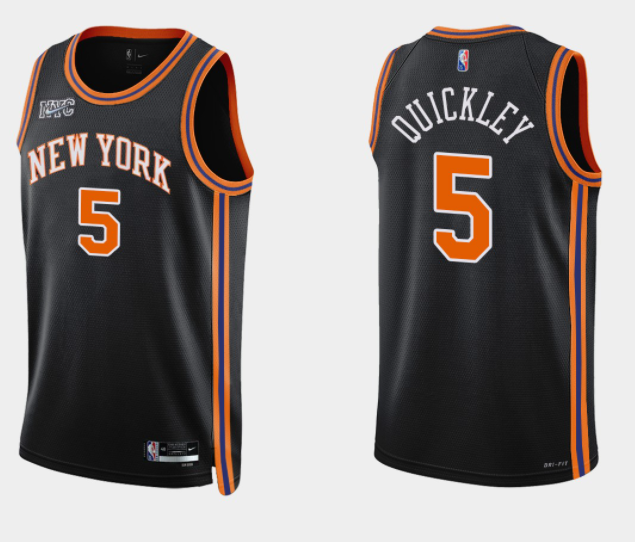 Immanuel Quickley New York Knicks black jersey