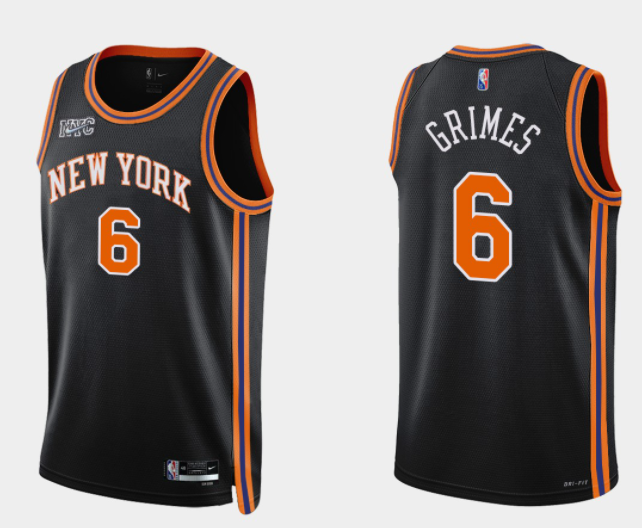Quentin Grimes New York Knicks black jersey