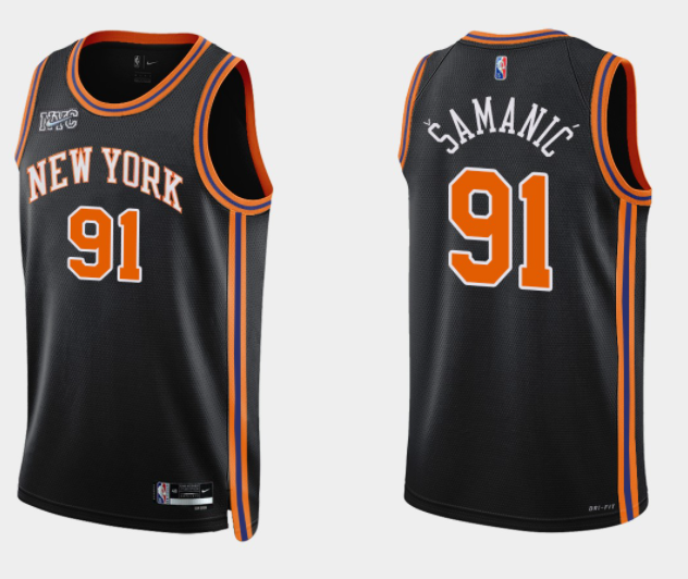 Luka Samanic New York Knicks black jersey