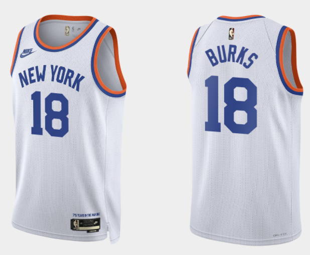 Alec Burks New York Knicks white Classic jersey