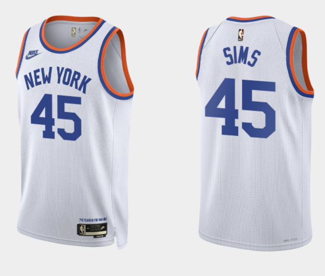Jericho Sims New York Knicks white Classic jersey