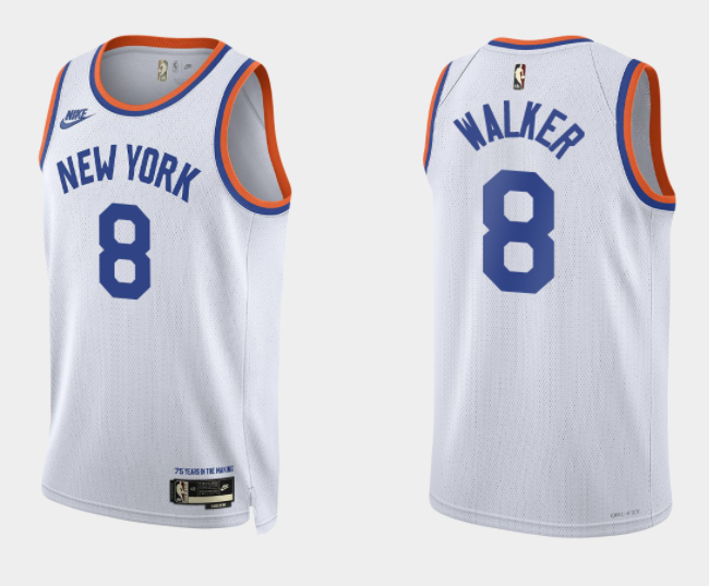 Kemba Walker New York Knicks white Classic jersey
