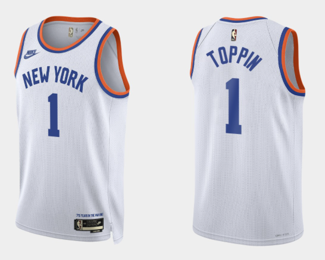 Obi Toppin New York Knicks white Classic jersey