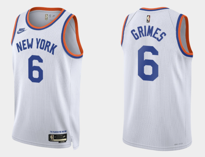 Quentin Grimes New York Knicks white Classic jersey