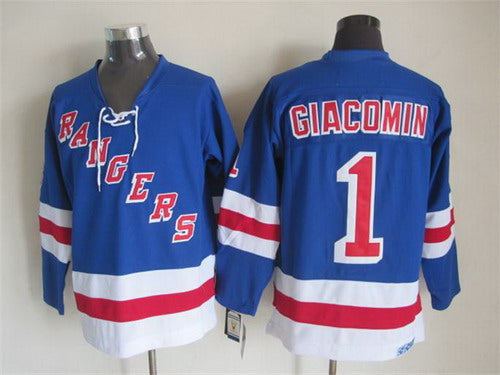 Eddie Giacomin New York Rangers blue Throwback jersey