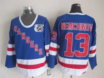 Sergei Nemchinov New York Rangers blue Throwback jersey
